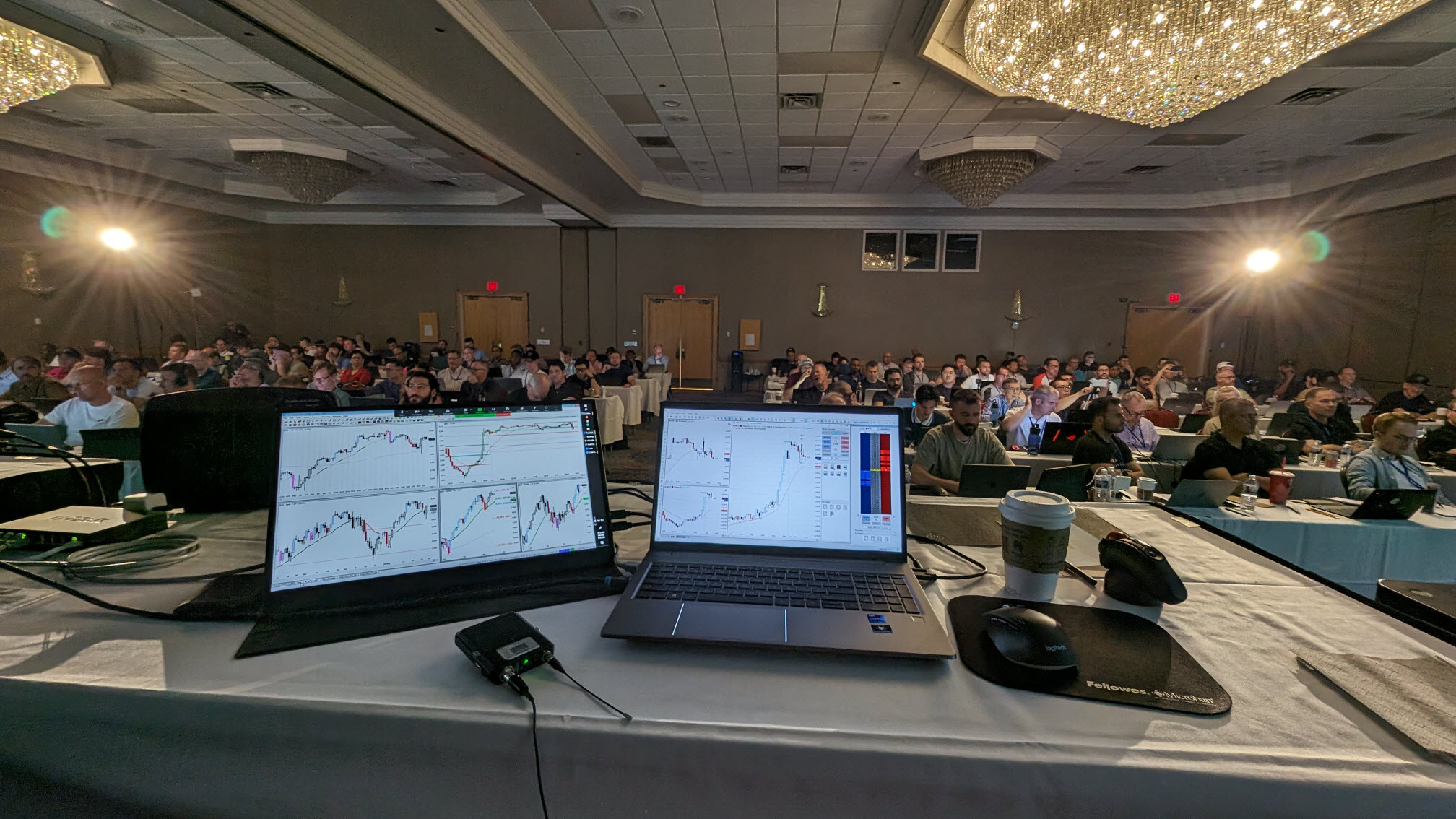 Ali's live trading desk at the Orlando Workshop